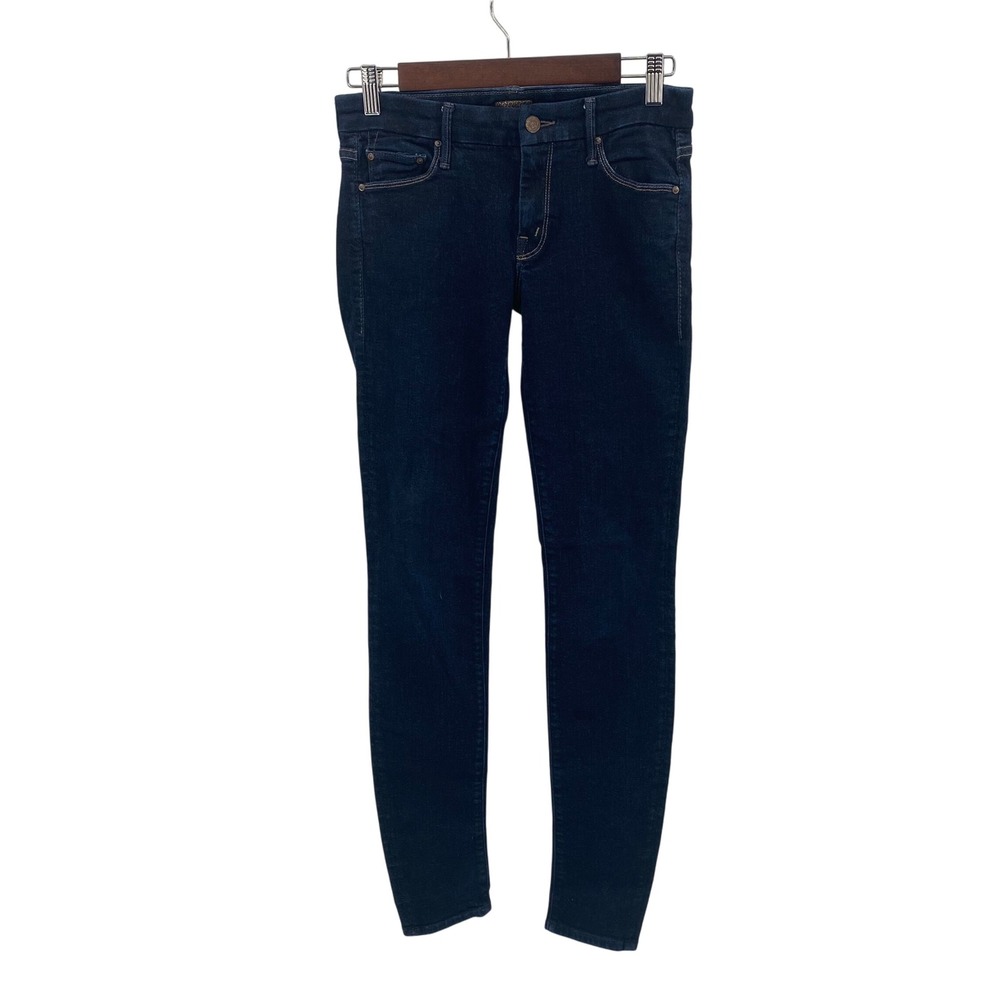 MOTHER Women's Size 26 Denim Jeans Black Straight Leg Perfect Fit Cotton Blend‎